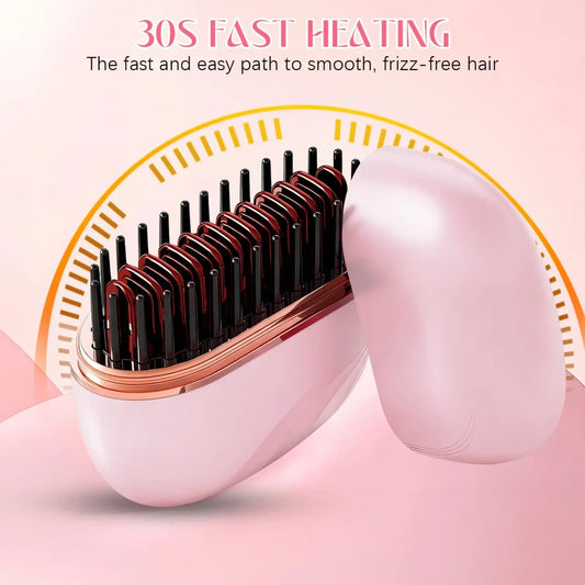 Portable Cordless Hair Straightener Brush